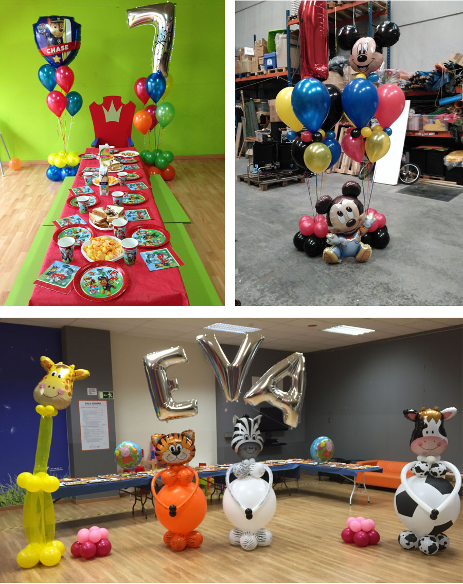 Decoracion fiestas infantiles, globos, arcos, centros de mesa, helio, Mesas