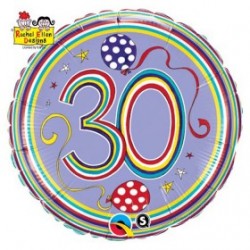Globo foil 30 cumpleaños multicolor