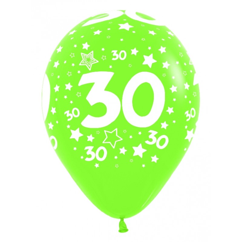 Globos del número 30 de 12"-30cm sempertex en globos para cumpleaños.