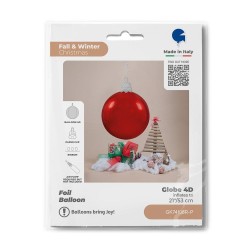 Globo Bola Navidad Roja foil Grabo